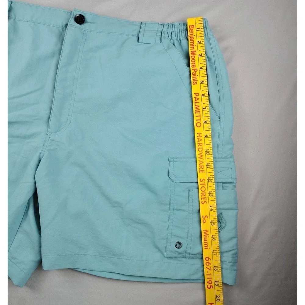 Reel Legends Bonefish Performance Cargo Shorts Mens XXL Lt Teal 7.5